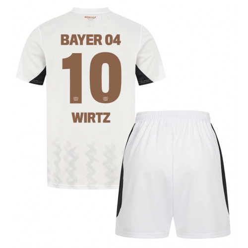 Fotballdrakt Barn Bayer Leverkusen Florian Wirtz #10 Bortedraktsett 2024-25 Kortermet (+ Korte bukser)